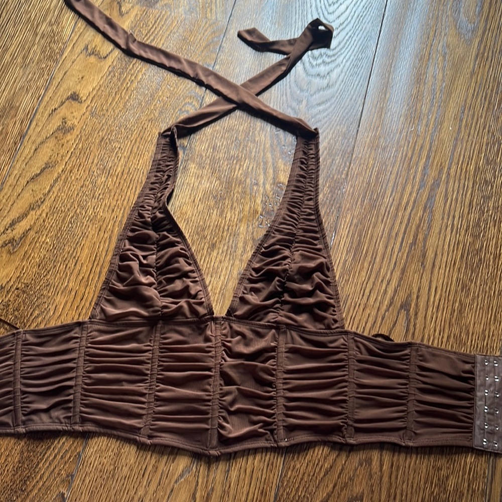 Brand new edikted brown corset top
